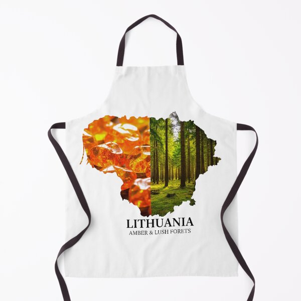 Item preview, Lithuania Map Art - Amber and Lush Green Forests Design designed and sold by AbulailArt.