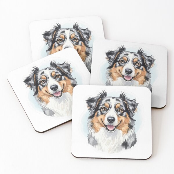 Item preview, Australian Shepherd dog water color designed and sold by saphira-art.