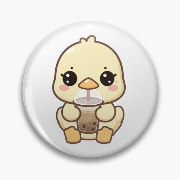 Item preview, Duck with Bubble Tea Kawaii Pastel  designed and sold by PastelPaws Atelier.
