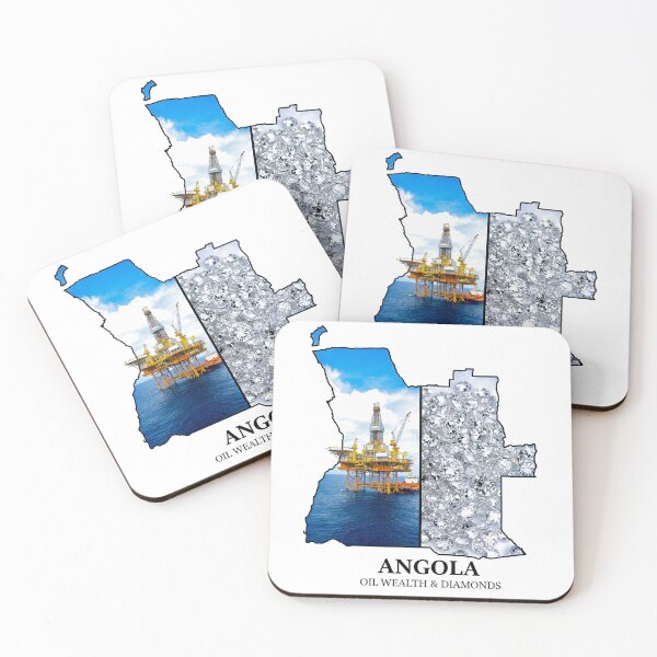 Item preview, Angola Map Art - Oil Wealth and Diamonds Resource Design designed and sold by AbulailArt.