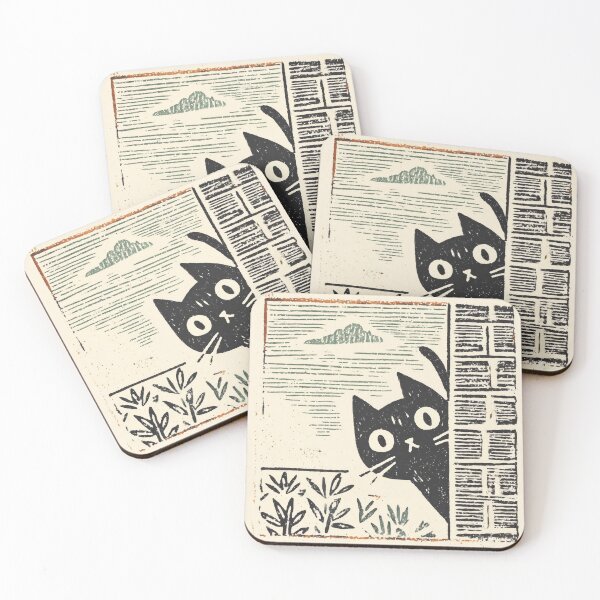 Item preview, Curious Black Cat by the Window designed and sold by Dusk Atelier.