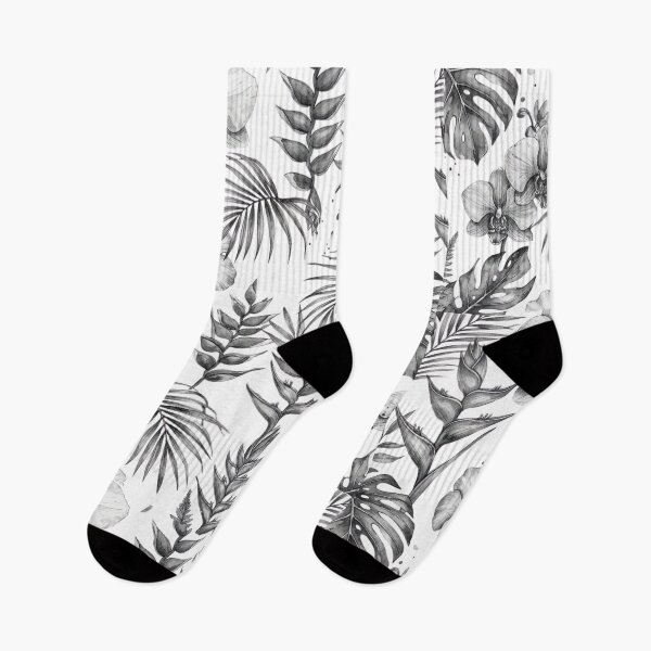 Item preview, Black White Tropical Plants designed and sold by anargamanoppo.