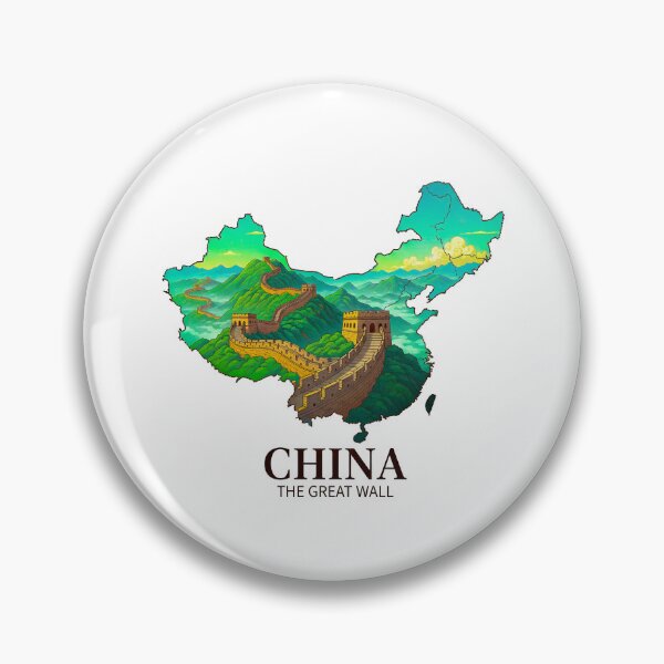 Item preview, The Great Wall of China Map Art - Historic Landmark Landscape Design designed and sold by AbulailArt.