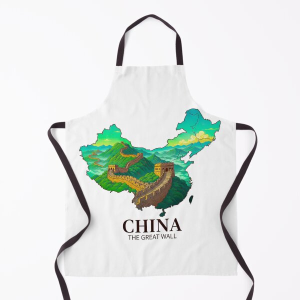 Item preview, The Great Wall of China Map Art - Historic Landmark Landscape Design designed and sold by AbulailArt.
