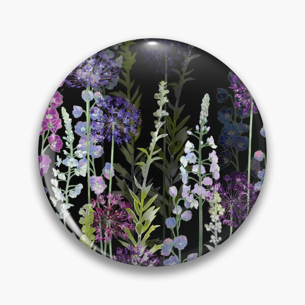 Item preview, Midnight Botanical Purple Flower Garden Meadow designed and sold by Fiona Calder Designs.