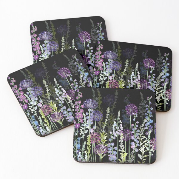 Item preview, Midnight Botanical Purple Flower Garden Meadow designed and sold by Fiona Calder Designs.