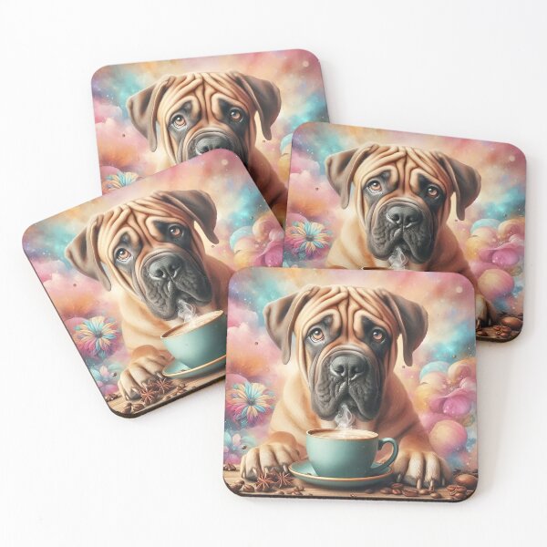 Item preview, Fawn Bullmastiff Drinking Coffee designed and sold by The Coffee Critters.
