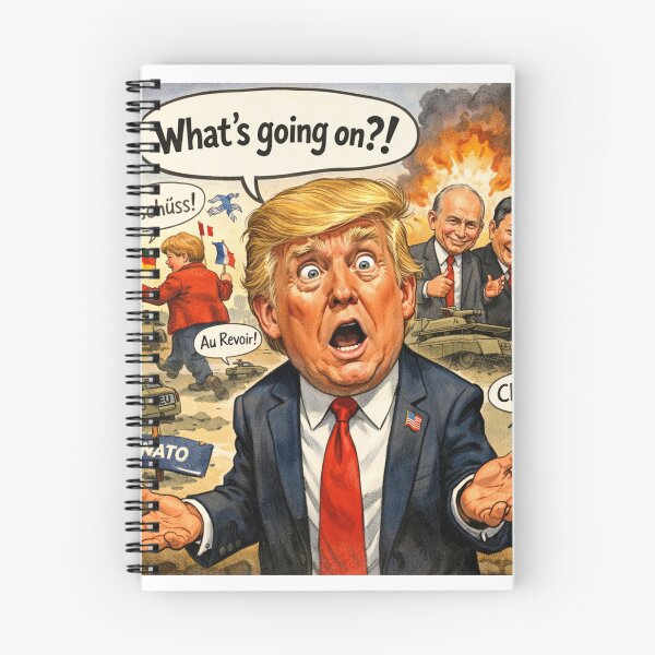 Item preview, Confused Donald Trump – Global Political Satire Cartoon designed and sold by vojinovicgoran.
