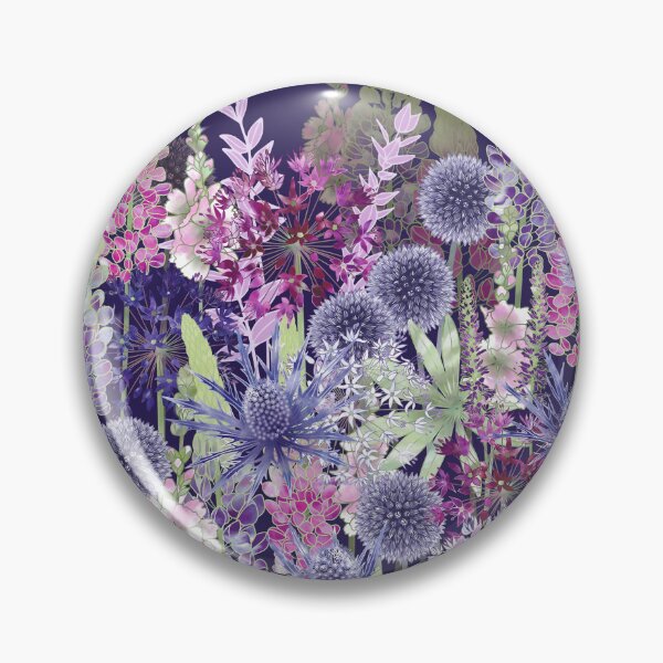 Item preview, Midnight Blue Flower Meadow Cottage Garden designed and sold by Fiona Calder Designs.