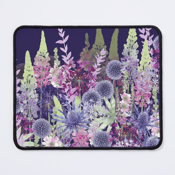 Item preview, Midnight Blue Flower Meadow Cottage Garden designed and sold by Fiona Calder Designs.