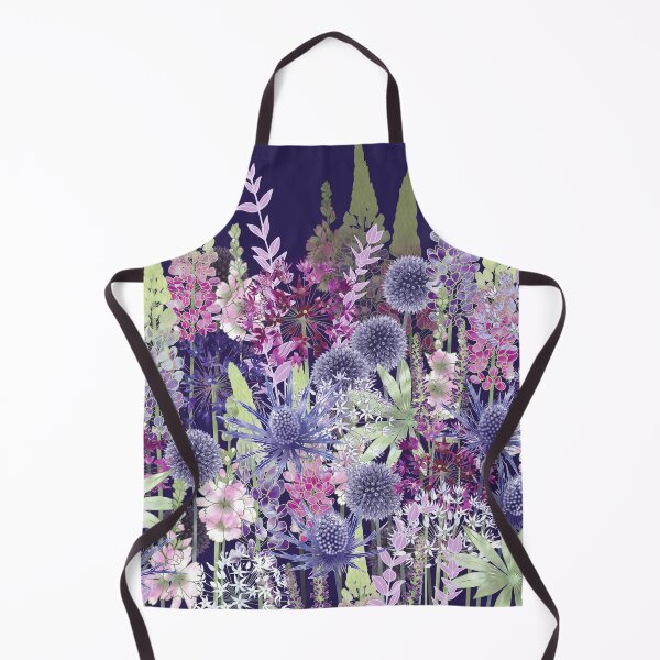 Item preview, Midnight Blue Flower Meadow Cottage Garden designed and sold by Fiona Calder Designs.