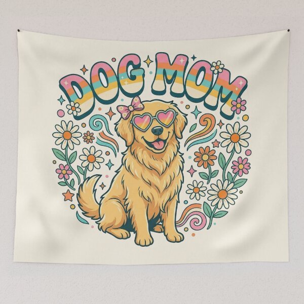 Item preview, Groovy Retro 70s Golden Retriever Dog Mom designed and sold by DesigonDesigner.