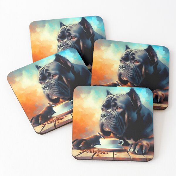 Item preview, Black Cane Corso Drinking Coffee designed and sold by The Coffee Critters.