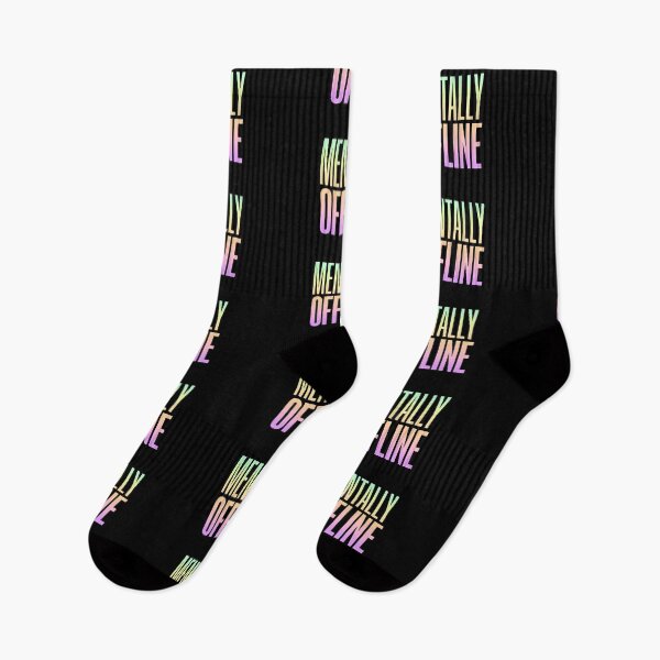 Item preview, Mentally Offline, Neon Gradient Funny Quotes designed and sold by Memes N Lore .