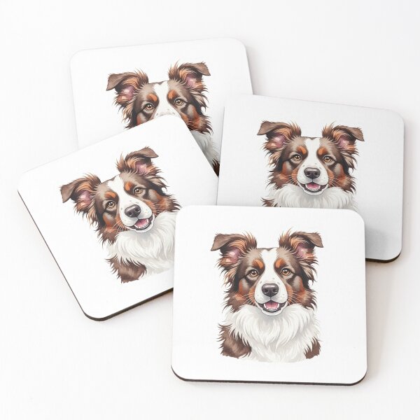 Item preview, Border Collie Brown dog water color designed and sold by saphira-art.