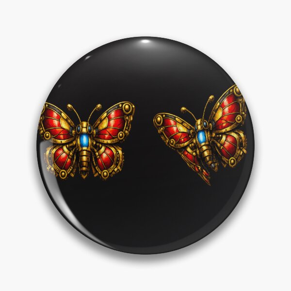Item preview, Clockwork Butterflies – Steampunk Elegance in Red & Brass designed and sold by nigejohn.