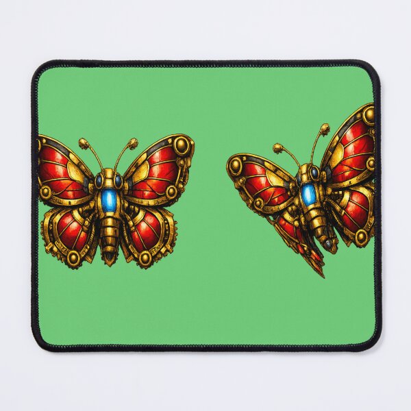 Item preview, Clockwork Butterflies – Steampunk Elegance in Red & Brass designed and sold by nigejohn.