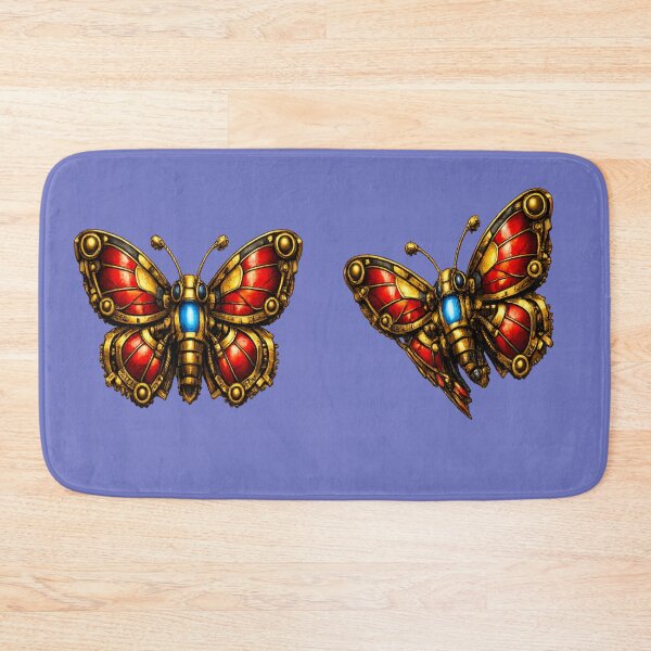 Item preview, Clockwork Butterflies – Steampunk Elegance in Red & Brass designed and sold by nigejohn.