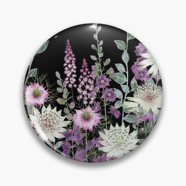 Item preview, Botanical Pink and White Nighttime Flower Garden Meadow designed and sold by Fiona Calder Designs.