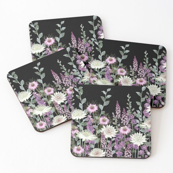 Item preview, Botanical Pink and White Nighttime Flower Garden Meadow designed and sold by Fiona Calder Designs.