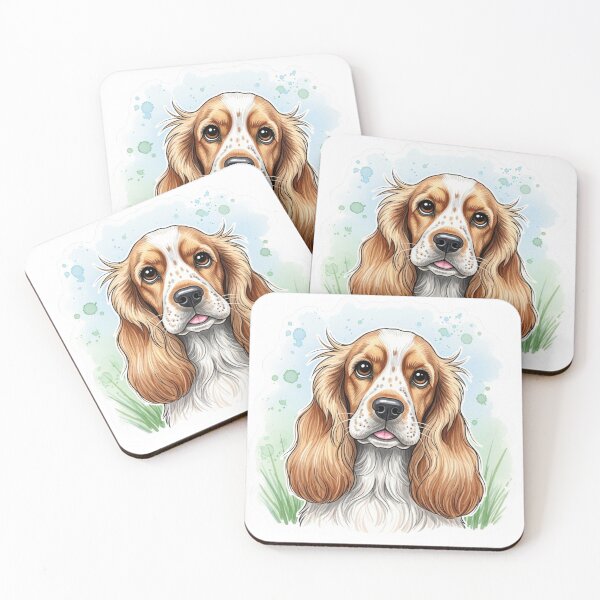 Item preview, English Cocker Spaniel dog water color designed and sold by saphira-art.