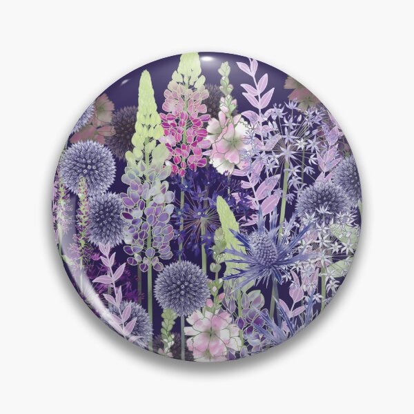 Item preview, Midnight Blue Flower Meadow Cottage Garden designed and sold by Fiona Calder Designs.