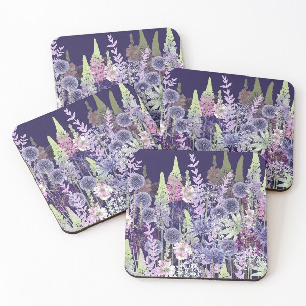 Item preview, Midnight Blue Flower Meadow Cottage Garden designed and sold by Fiona Calder Designs.