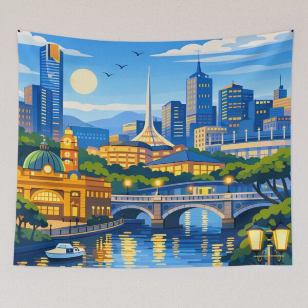 Item preview, Melbourne Travel Illustration designed and sold by MatthewHeights.