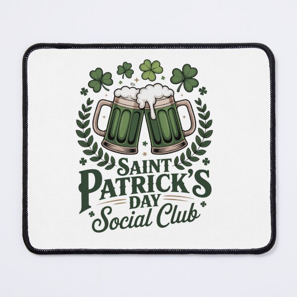 Item preview, Saint Patrick's Day Social Club Green Beer Cheers Shamrock Wreath Irish Pub Graphic Tee designed and sold by DarylWelsh2024.