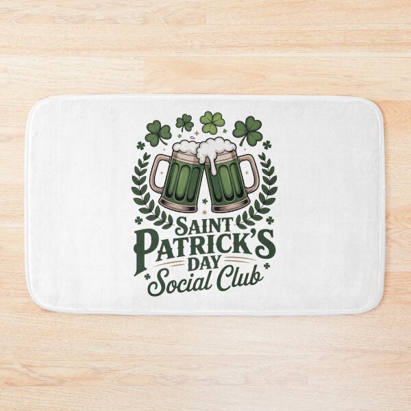 Item preview, Saint Patrick's Day Social Club Green Beer Cheers Shamrock Wreath Irish Pub Graphic Tee designed and sold by DarylWelsh2024.