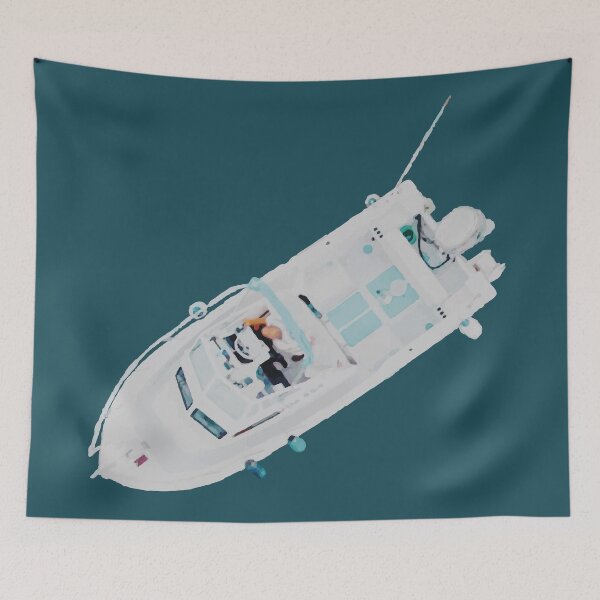 Item preview, Top‑Down View of White Motorboat designed and sold by Arturo Daniel Garcia Palomo.