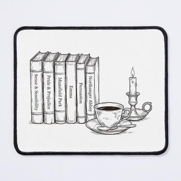 Item preview, Pride & Prejudice Jane Austen Books Teacup Candle Line Art designed and sold by Fenay Designs.