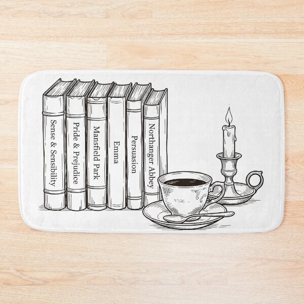 Item preview, Pride & Prejudice Jane Austen Books Teacup Candle Line Art designed and sold by Fenay Designs.