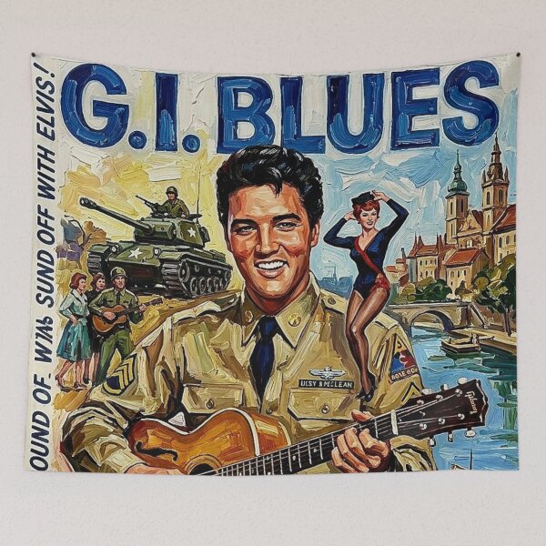 Item preview, Swing With Him: Elvis Presley G.I. Blues Impasto Movie Poster designed and sold by Art's Diner.
