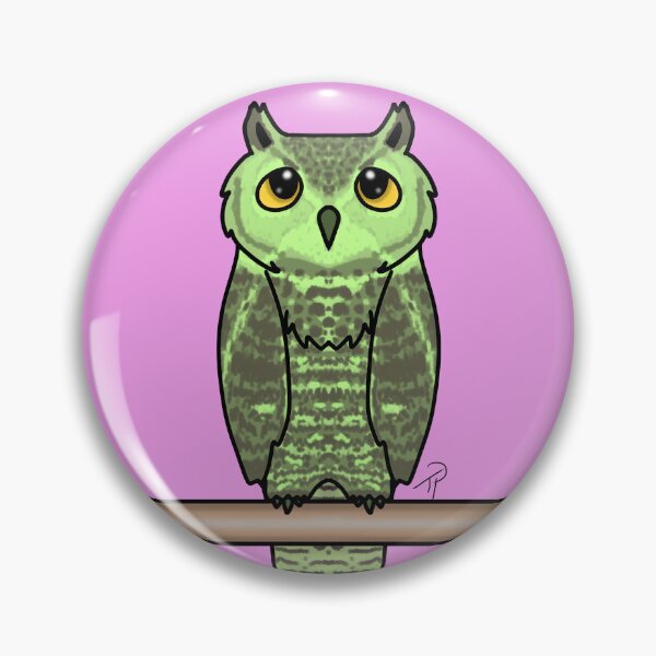 Item preview, Cute Green Owl Perched Yellow Eyes designed and sold by lilpoltergeist.