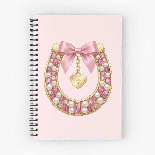 Item preview, Charmed Life Golden Horseshoe Pink Bow designed and sold by DigitalAnnaBanana.