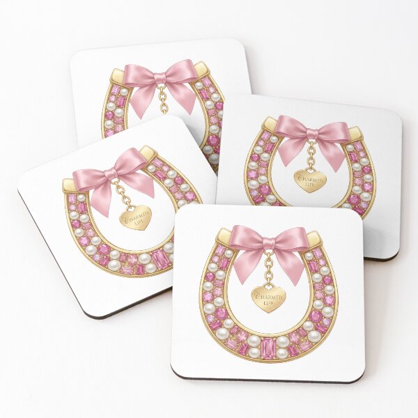 Item preview, Charmed Life Golden Horseshoe Pink Bow designed and sold by DigitalAnnaBanana.