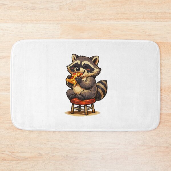 Item preview, Raccoon Eating Pizza Retro Cartoon designed and sold by LuveraxArt.