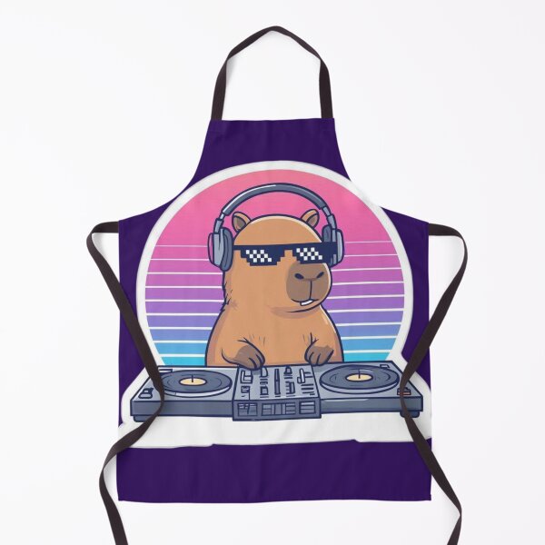Item preview, Retro DJ Capybara Sticker Vaporwave Meme designed and sold by crazygoose30.