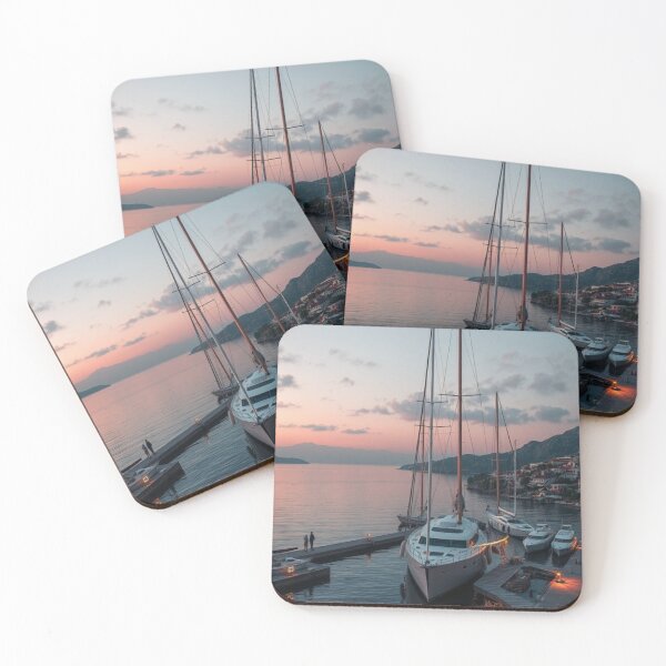 Item preview, Luxury Yachts Docked in Harbor at Twilight designed and sold by Jade Ado.