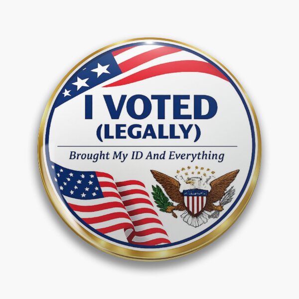 Item preview, I Voted Legally Brought My ID And Everything - Funny Election Integrity Parody Seal designed and sold by Acta Diurna Supply.