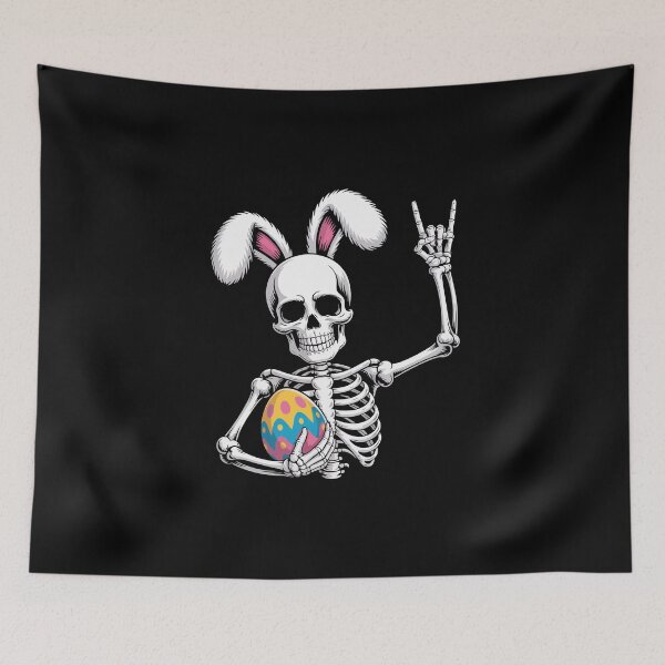 Item preview, Skeleton in Bunny Ears with Easter Egg designed and sold by jkrphoto.
