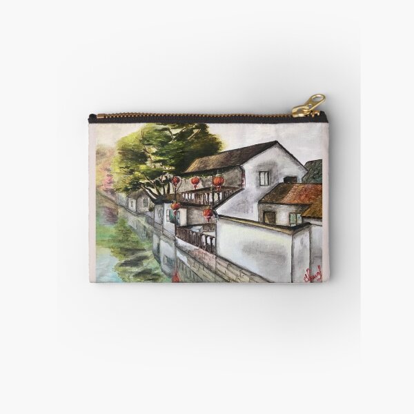 Item preview, CHINESE VENICE | oil painting style | Unique ART Design | Water Town Landscape designed and sold by BlueberrySwan.