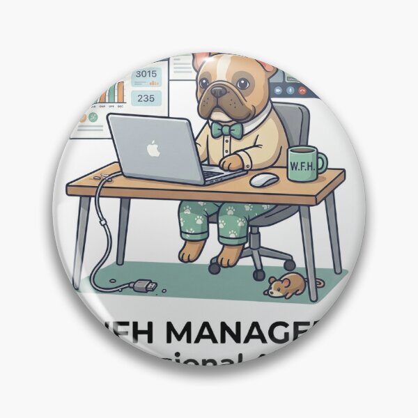Item preview, Funny French Bulldog Work From Home - Office Humor Dog designed and sold by fabgemelck.