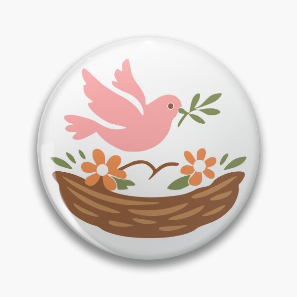 Item preview, Dove Carrying Olive Sprig Over Floral Nest designed and sold by FunFitLife Studio.