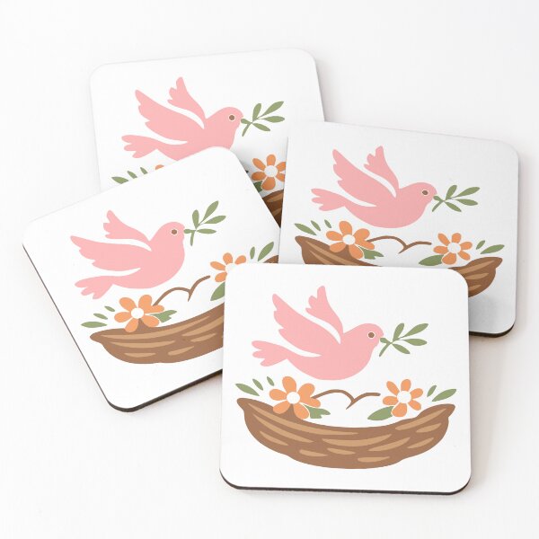 Item preview, Dove Carrying Olive Sprig Over Floral Nest designed and sold by FunFitLife Studio.