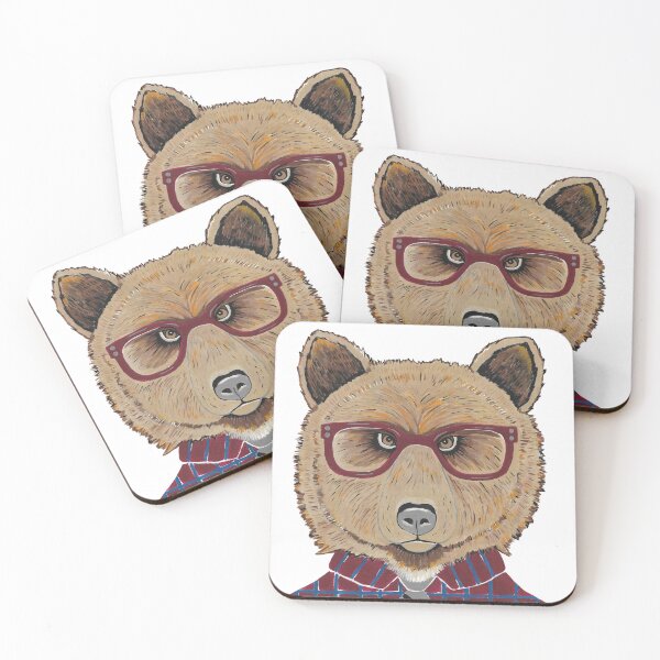 Item preview, Funny Brown Bear With Red Glasses designed and sold by Sartoris Art.