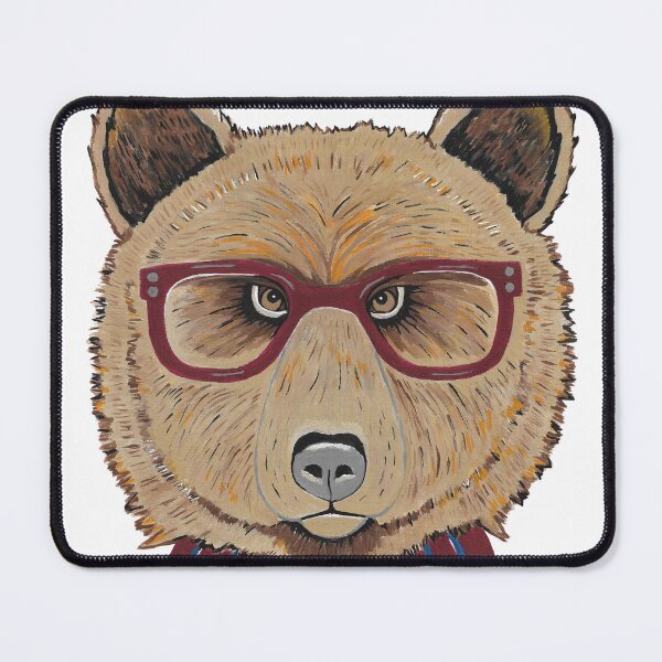 Item preview, Funny Brown Bear With Red Glasses designed and sold by Sartoris Art.