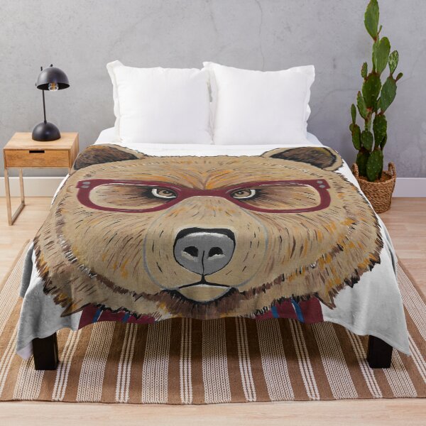 Item preview, Funny Brown Bear With Red Glasses designed and sold by Sartoris Art.