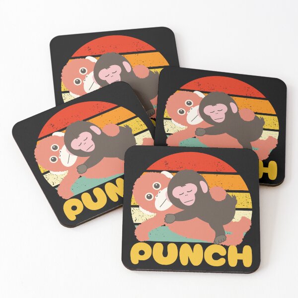 Item preview, Cute Baby Monkey Punch Kun  And His Stuffed Monkey Retro Sunset designed and sold by legendaryskins.